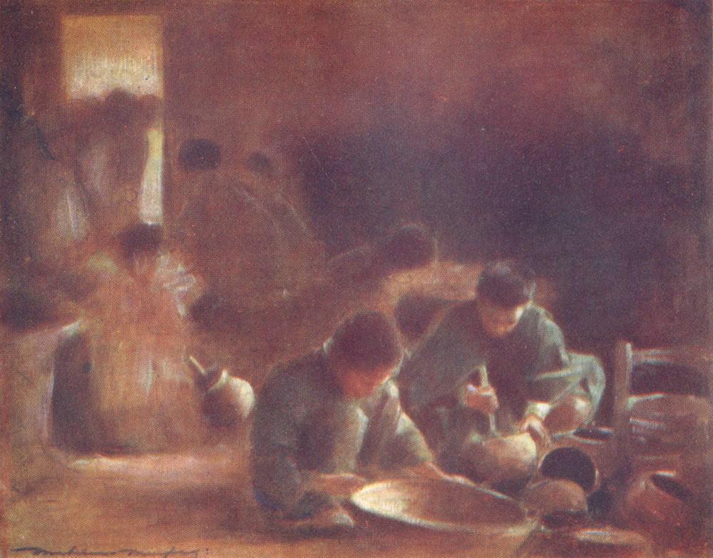 JAPAN. Workers. Bronze-cleaners 1904 old antique vintage print picture